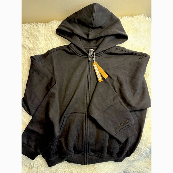 SKIMS Tops - Skims | Cotton Fleece Classic Zip Up Hoodie | Onyx | Medium